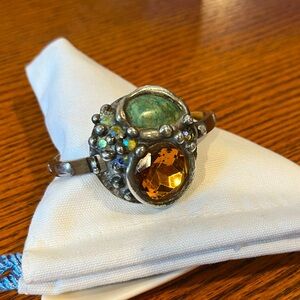 Mikal Winn Turquoise and Crystal Bangle